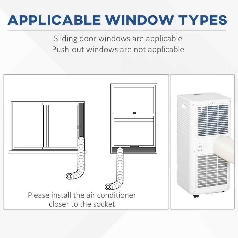 7000 BTU 4-In-1 Compact Portable Mobile Air Conditioner Unit Cooling Dehumidifying Ventilating w/ Fan Remote LED 24 Hr Timer Auto Shut Down