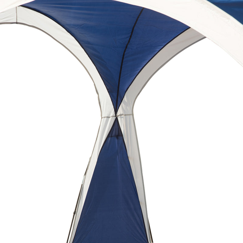 3.5 x 3.5M Gazebo Outdoor Marquee Tent Garden Sun Shelter Patio Spire Arc Pavilion Camp Sun Shade Blue and Grey