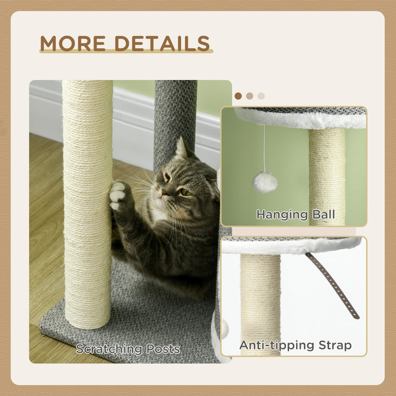 Cat Tree for Indoor Cats, Cat Tower with Scratching Posts, Multi-level Kitten Climbing Tower, 132cm