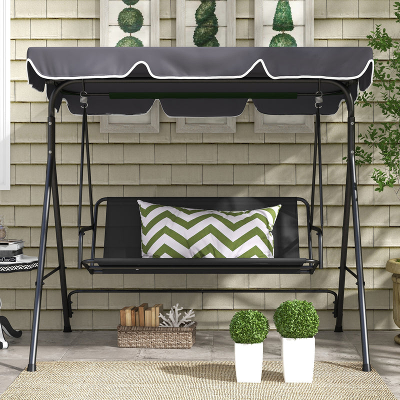 Garden Swing Seat Cover Replacement, for 2 and 3 Seater Swing Bench, 115cm x 48cm x 48cm, Black