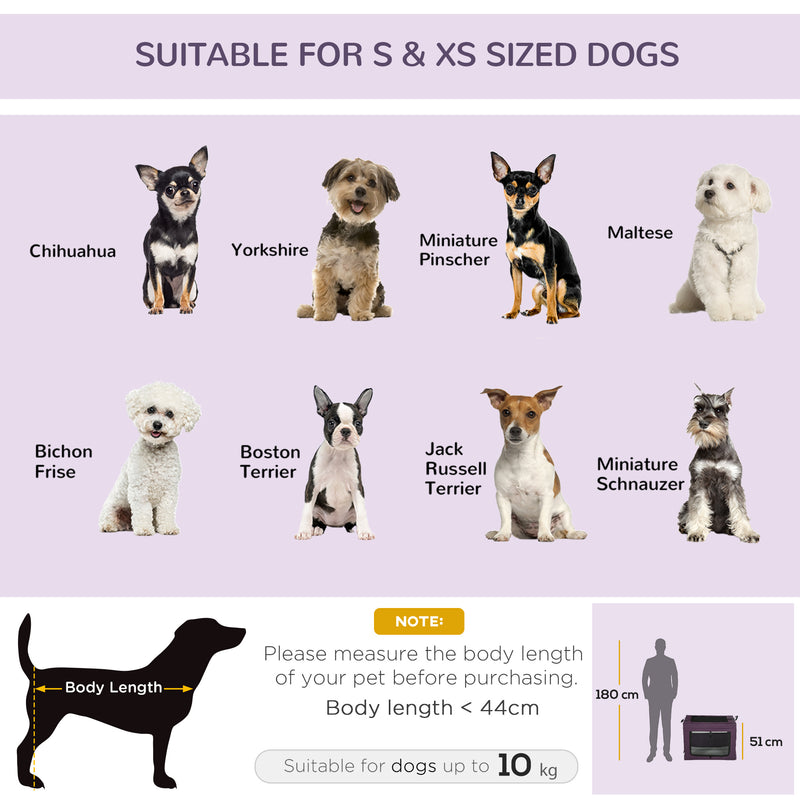 Dog Carrier Bag Portable Cat Carrier Foldable Dog Bag for Miniature and Small Dogs, 69 x 51 x 51 cm, Purple