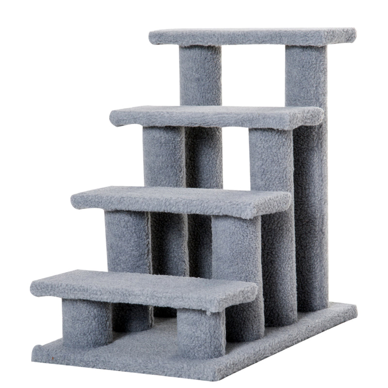 Pet Stair Pet Steps for Bed Cat Little Older Animal Climb Ladder Portable Pet Access Assistance 63.5x43x60cm Grey