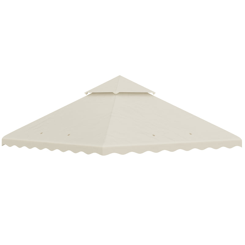 3 x 3 (m) Gazebo Canopy Replacement Covers, 2-Tier Gazebo Roof Replacement (TOP ONLY), Cream White