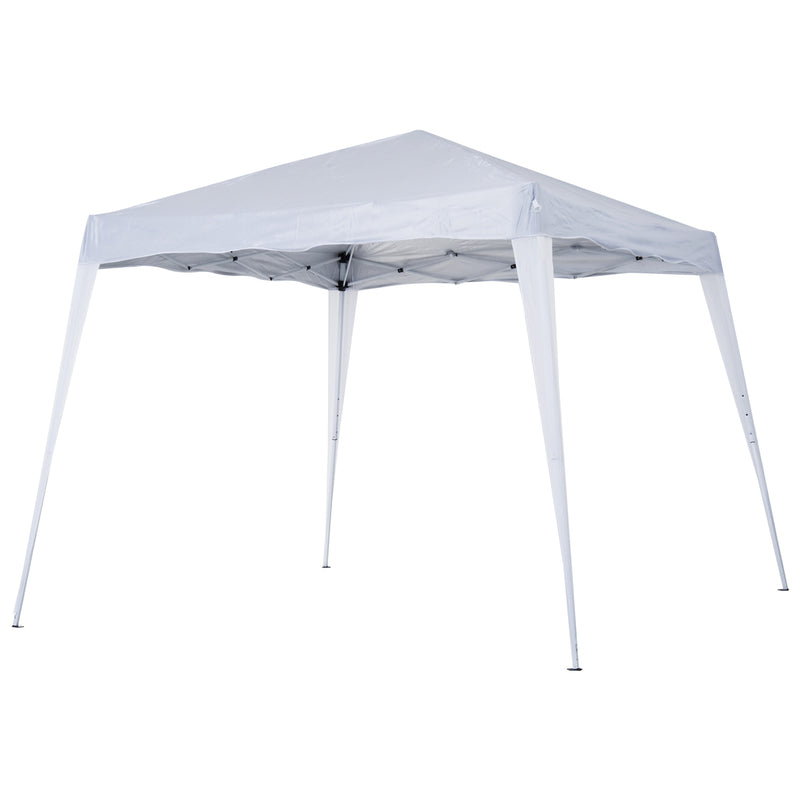 3 x 3 m Canopy Tent Slant Leg Pop Up Gazebo w/ Carry Bag, Height Adjustable Party Tent Instant Event Shelter for Garden, Patio, White
