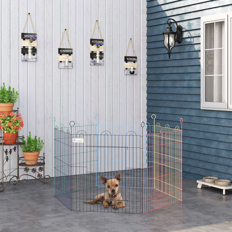 Pet Playpen Hexagon Dog Puppy Pen Crate Kennel Exercise Fence w/ Door Metal Indoor & Outdoor