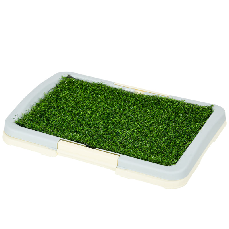 Puppy Training Pad Indoor Portable Puppy Pee Pad with Artificial Grass, Grid Panel, Tray, 46.5 x 34cm