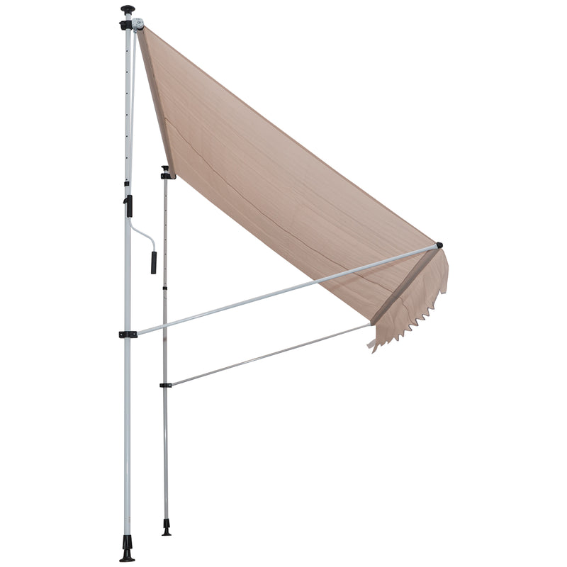 2x1.5m Garden Patio Manual Awning Canopy Sun Shade Shelter Adjustable Aluminium Frame Awning Beige