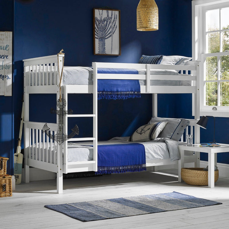 Leo Bunk Bed White - Bedzy Limited Cheap affordable beds united kingdom england bedroom furniture
