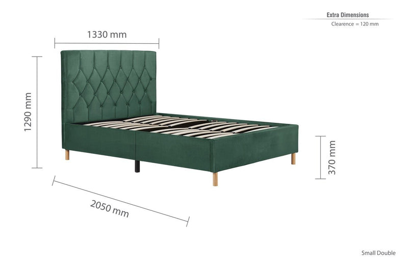 Loxley Small Double Bed - Green - Bedzy Limited Cheap affordable beds united kingdom england bedroom furniture