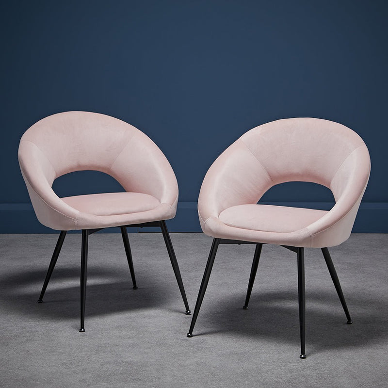 Lulu Dining Chair Pink (Pack of 2) - Bedzy Limited Cheap affordable beds united kingdom england bedroom furniture