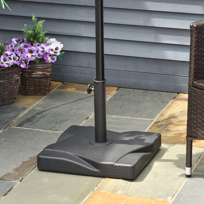 Square Cement Parasol Base Umbrella Weight Stand Black