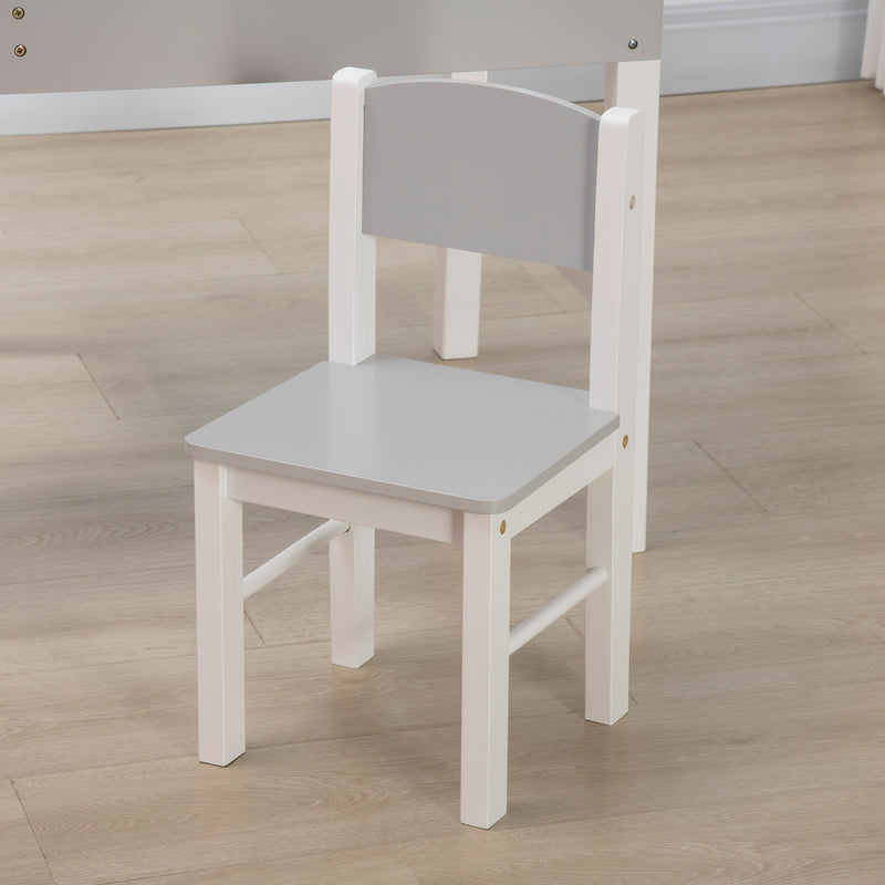 Kids Table and Chair Set, with Storage Space - Grey