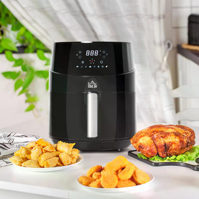 4.5L Digital Air Fryer, 1500W W/ Digital Display, Rapid Air Circulation, Adjustable Temperature, Timer and Nonstick Basket, Black