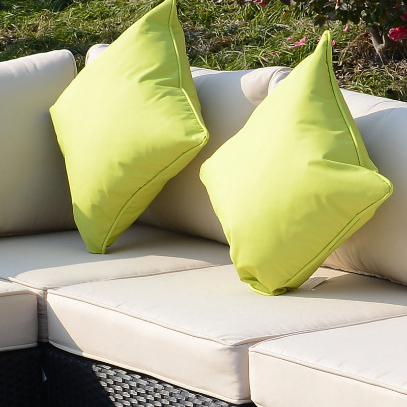 7-Seater Sofa Rattan Garden Furniture Aluminium Outdoor Patio Set Wicker Seater Table - Black