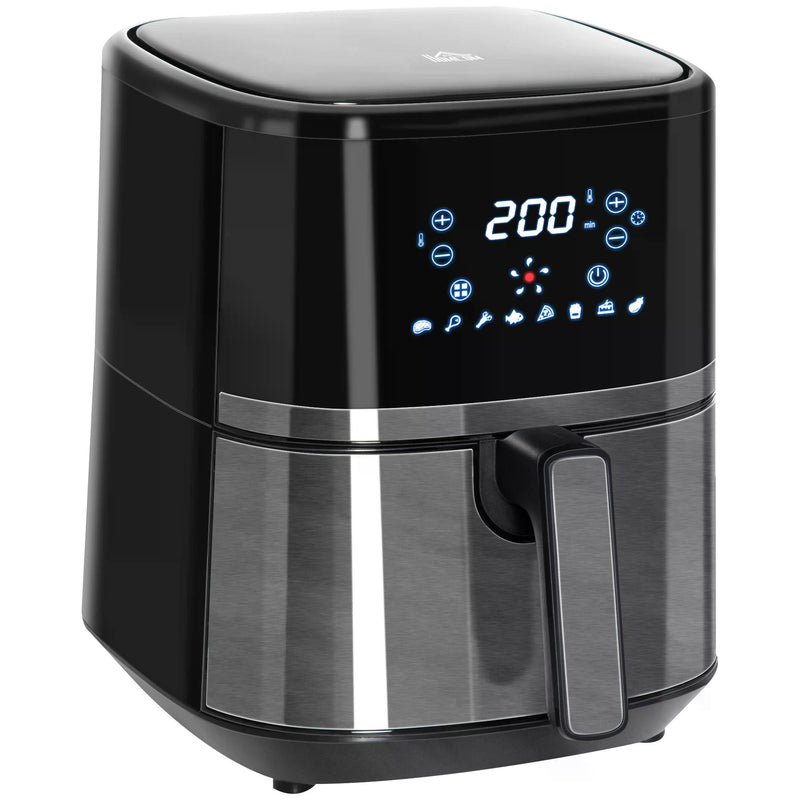 4.5L Digital Air Fryer, 1500W W/ Digital Display, Adjustable Temperature, Timer and Nonstick Basket, Black