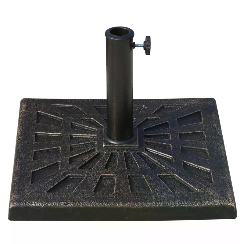 15kg Parasol Base Durable Patterned Colophony Garden Patio Square Umbrella Stand Base Stand Bronze