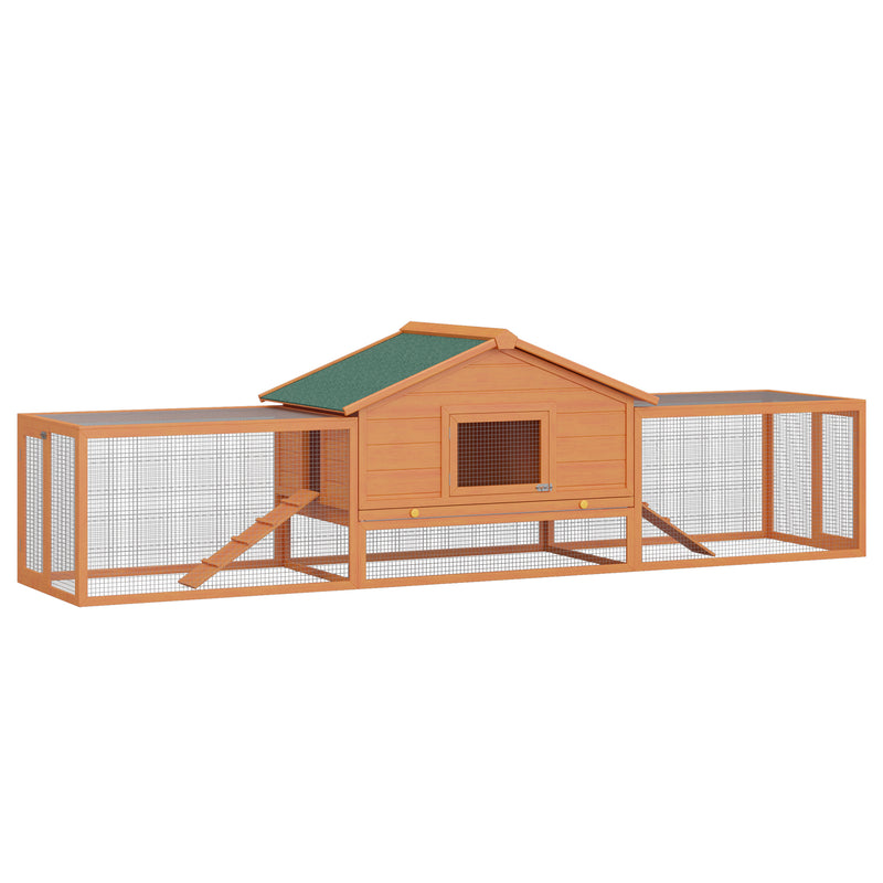 Wooden Animal Cage W/ Ramp-Golden Red