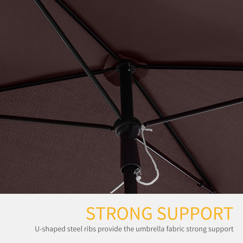 Aluminum Umbrella Parasol-Brown