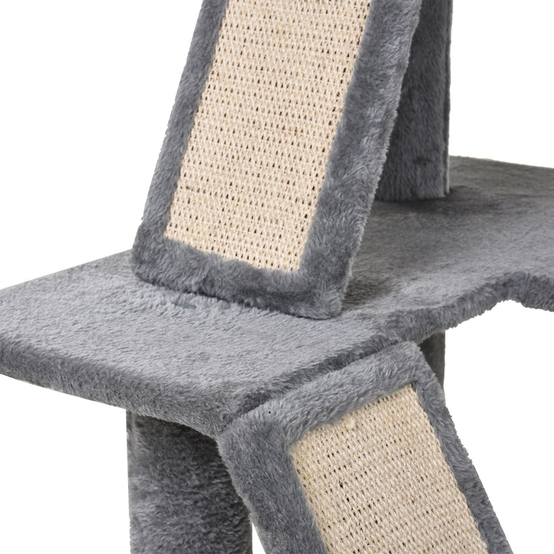 51" Cat Tree,Activity Tower with Condo Scratching Posts Ladders and Two Toys for Kitty Pet Climbing Relaxing and Playing