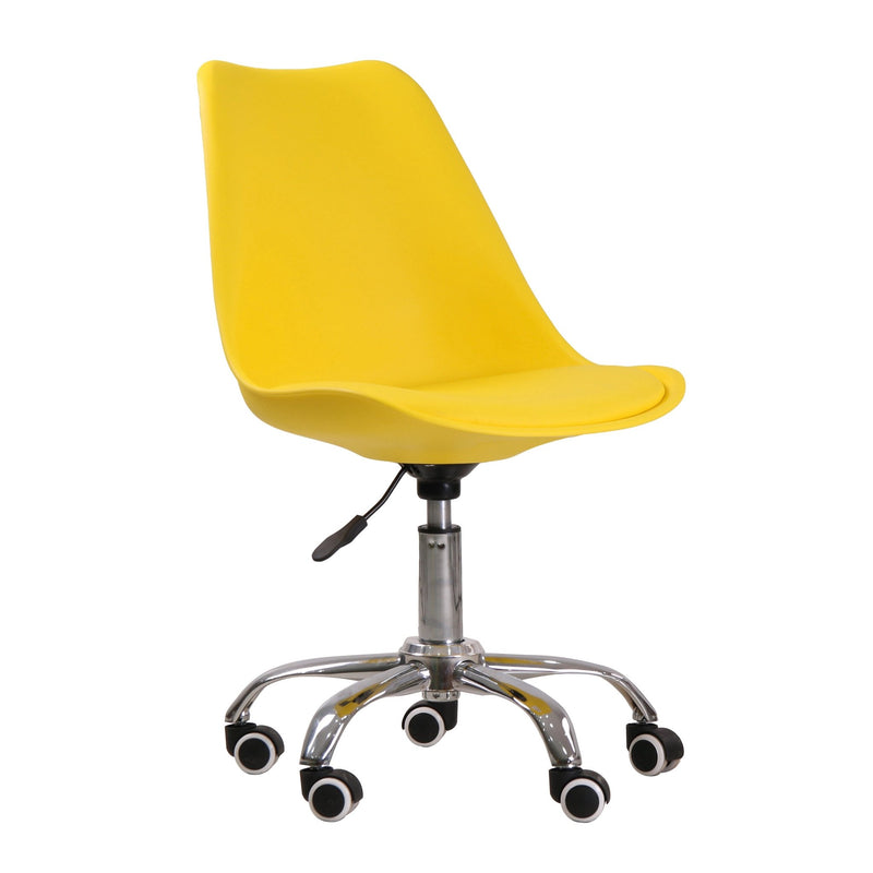 Orsen Swivel Office Chair Yellow - Bedzy UK modern and affordable home furniture England