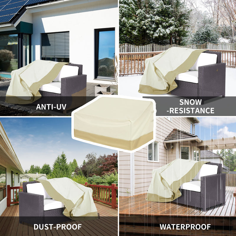 Large Patio Set Cover Outdoor Garden Furniture Cover 3 Seat Rattan Chair Protector 600D Oxford Cloth Waterproof, 152 x 87 x 58-79 cm
