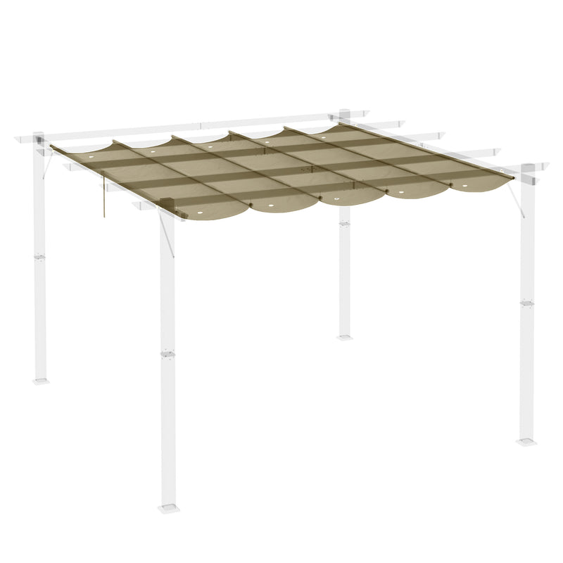Retractable Pergola Shade Cover, Replacement Canopy Fabric for 3 x 3 (m) Pergola, Gazebo Retractable Roof, Tan