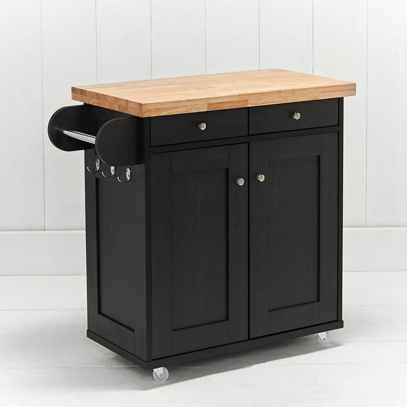 Portland Kitchen Island Black - Bedzy UK modern and affordable home furniture England