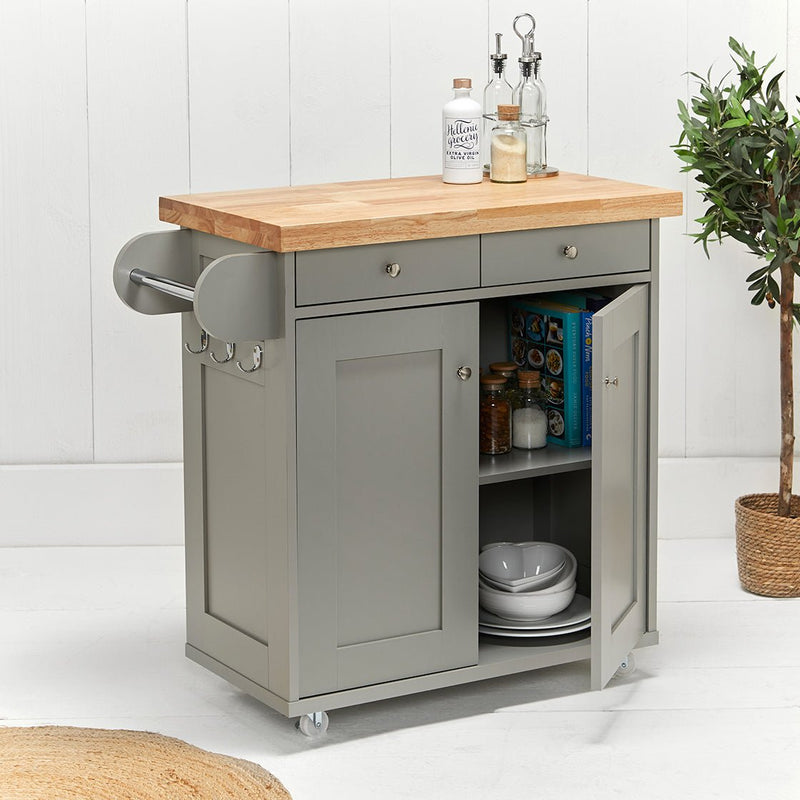 Portland Kitchen Island Grey - Bedzy UK modern and affordable home furniture England