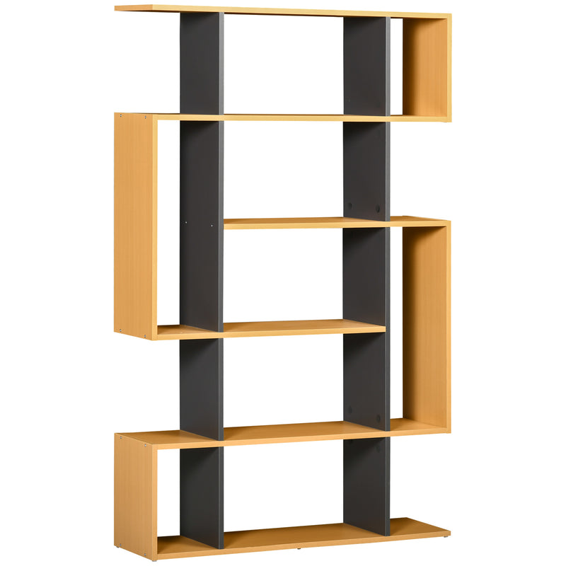 5-Tier Bookshelf, Modern Bookcase with 13 Open Shelves, Freestanding Decorative Storage Shelving for Home Office and Study, Natural