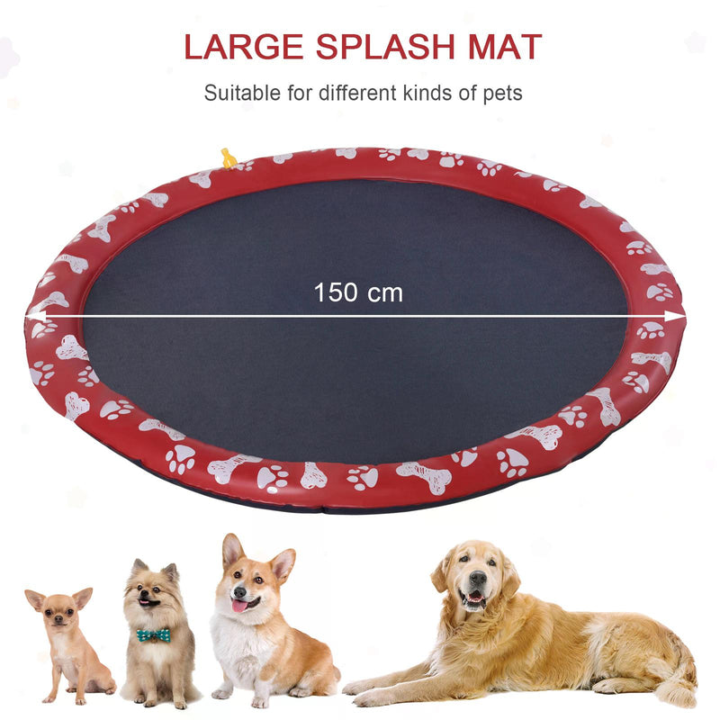 Splash Pad Sprinkler Mat for Pets Dog Bath Pool Water Game Mat Outdoor