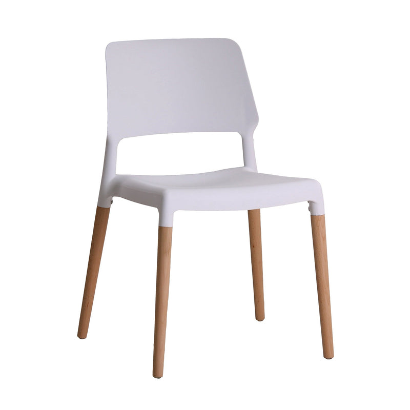 Riva Chair White (Pack of 2) - Bedzy UK modern and affordable home furniture England