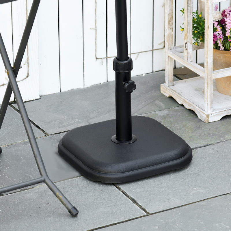 11kg Concrete Garden Parasol Base Holder, Square Outdoor Table Umbrella Stand Weight, Black