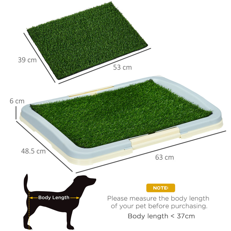 Puppy Training Pad Indoor Portable Puppy Pee Pad with Artificial Grass, Grid Panel, Tray, 63 x 48.5cm