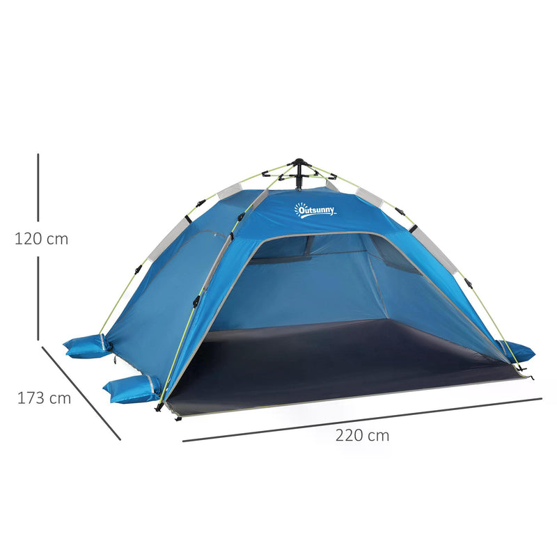 Pop-up Beach Tent Sun Shade Shelter for 1-2 Person UV Protection Waterproof with Ventilating Mesh Windows Carrying Bag