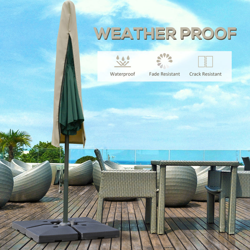 Cantilever Umbrella Cover Outdoor Parasol Protector Weatherproof Garden Patio with Rod, Zipper