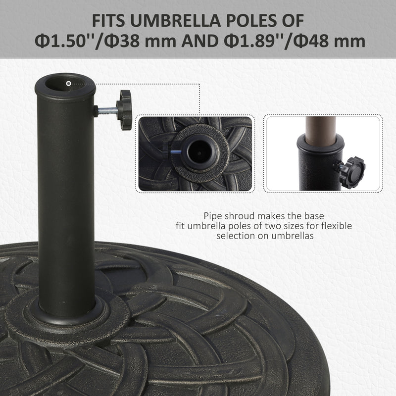 Parasol Base Umbrella Base for ?38mm and ?48mm Poles, Resin-Bronze