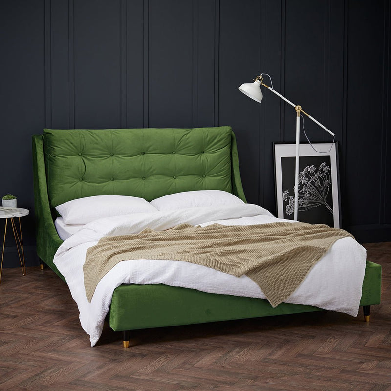 Sloane Green King Bed - Bedzy UK modern and affordable home furniture England