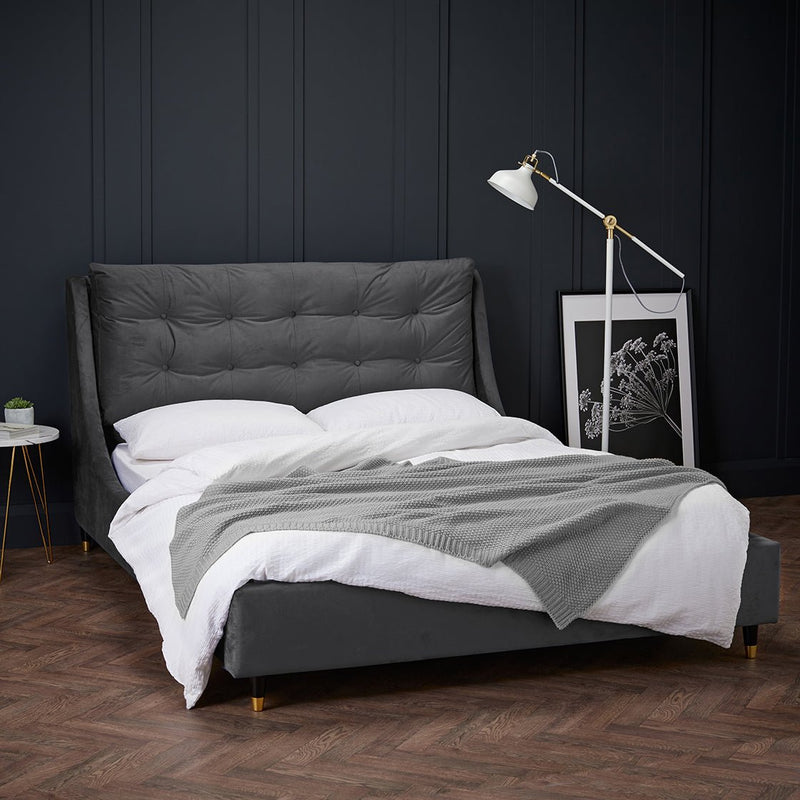 Sloane Grey Double Bed - Bedzy Limited Cheap affordable beds united kingdom england bedroom furniture