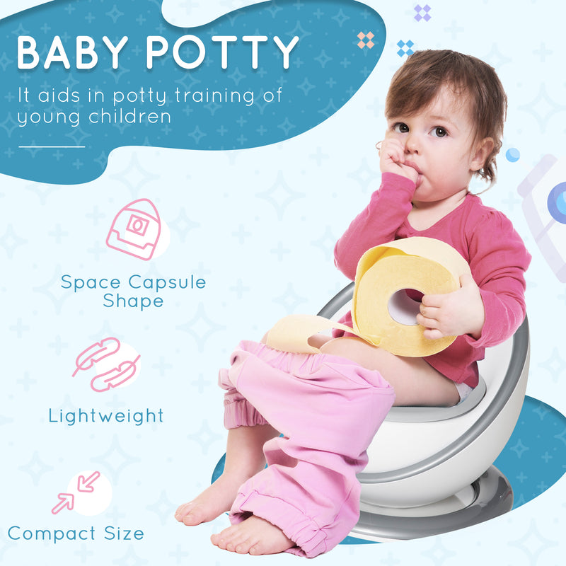 Kids Potty Training Toilet with Brush, Mini Size Training Seat with Removable Inner Pot, Splash Guard, Non-slip Mat, White