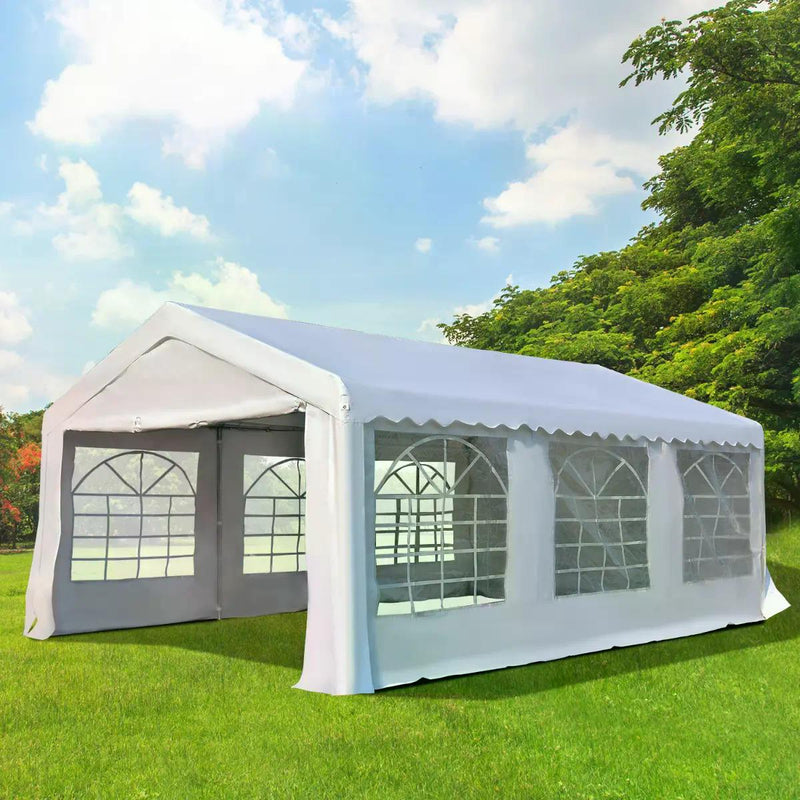 6m x 4 mParty Tents Portable Carport Shelter w/ Removable Sidewalls & Doors Party Tent Shelter Car Canopy