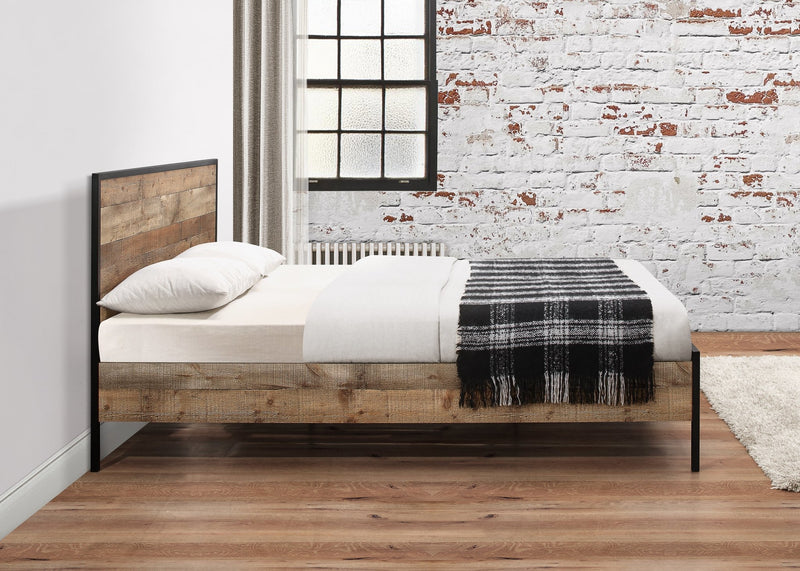 Urban Double Bed Rustic Brown - Bedzy UK modern and affordable home furniture England