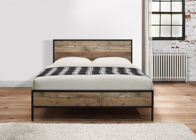 Urban Double Bed Rustic Brown - Bedzy UK modern and affordable home furniture England