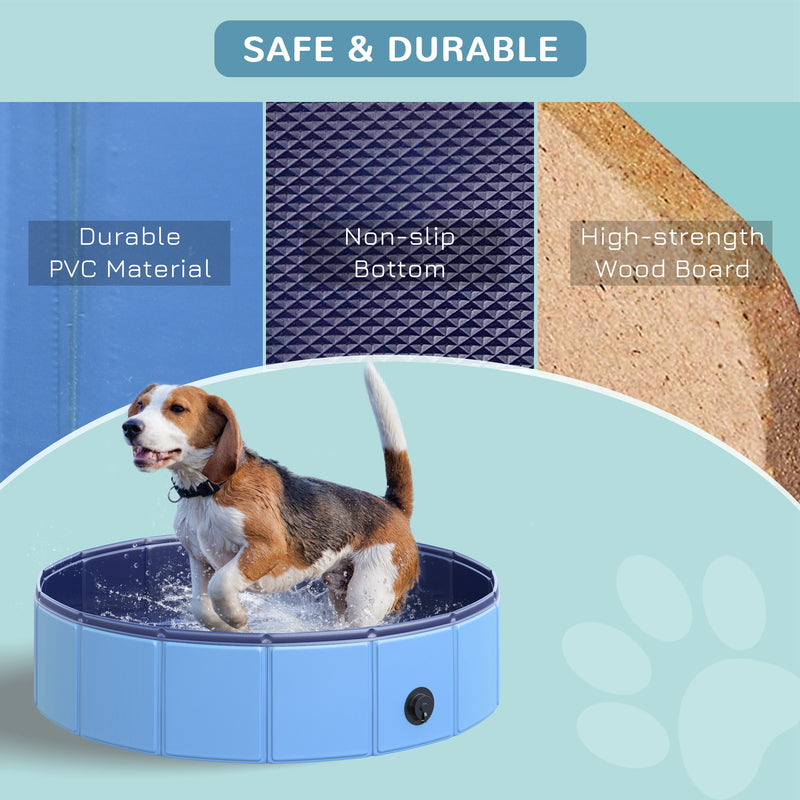 Pet Swimming Pool, Foldable, 80 cm Diameter-Blue