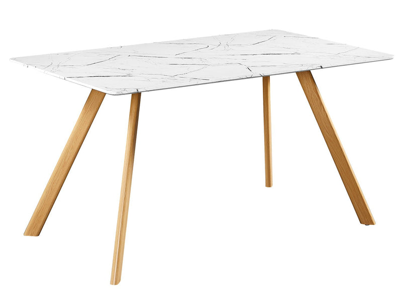 Venice White Dining Table Marble Effect - Bedzy UK modern and affordable home furniture England