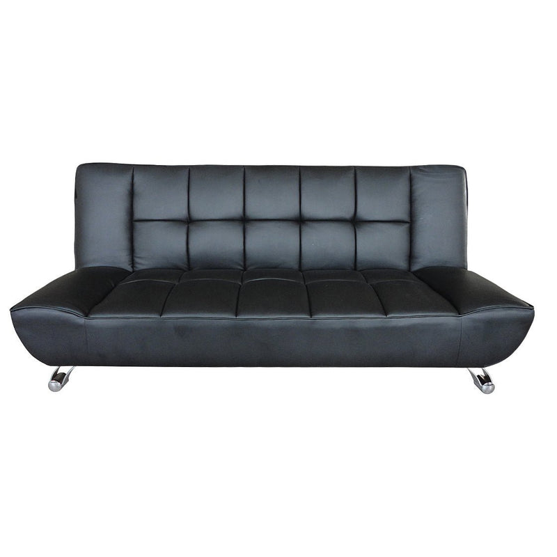 Vogue Sofa Bed Black Faux Leather - Bedzy UK modern and affordable home furniture England