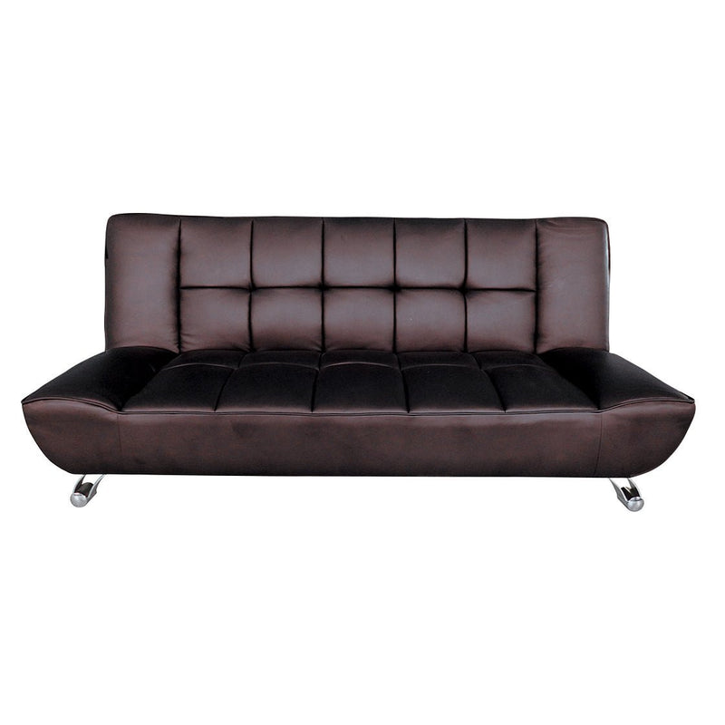 Vogue Sofa Bed Brown Faux Leather - Bedzy UK modern and affordable home furniture England