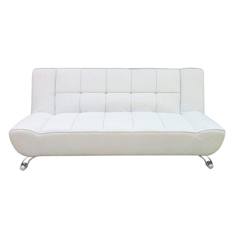 Vogue Sofa Bed White Faux Leather - Bedzy UK modern and affordable home furniture England