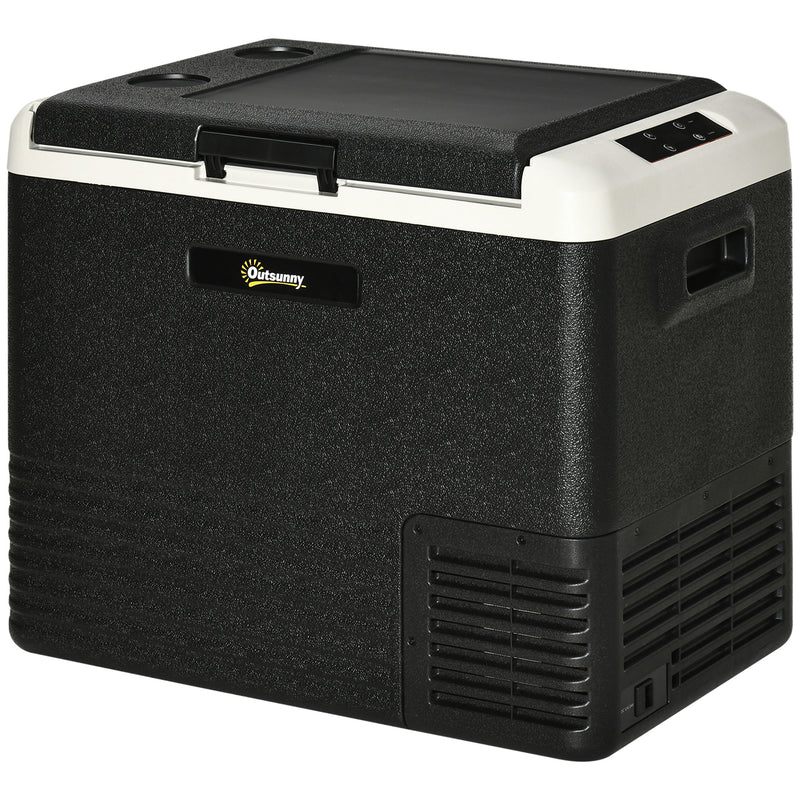 50L Car Refrigerator, Portable Compressor Car Fridge Freezer, Electric Cooler Box with 12/24V DC and 110-240V AC for Camping Down to -20℃
