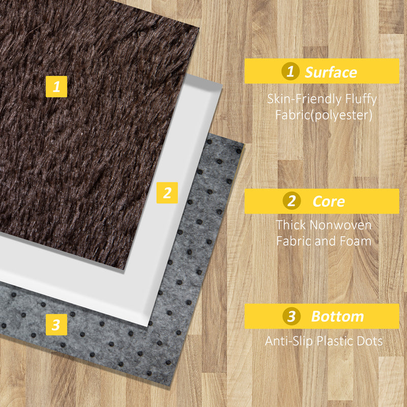 Brown Fluffy Rug, Shaggy Area Rugs Carpet for Living Room, Bedroom, Dining Room, 120x200 cm