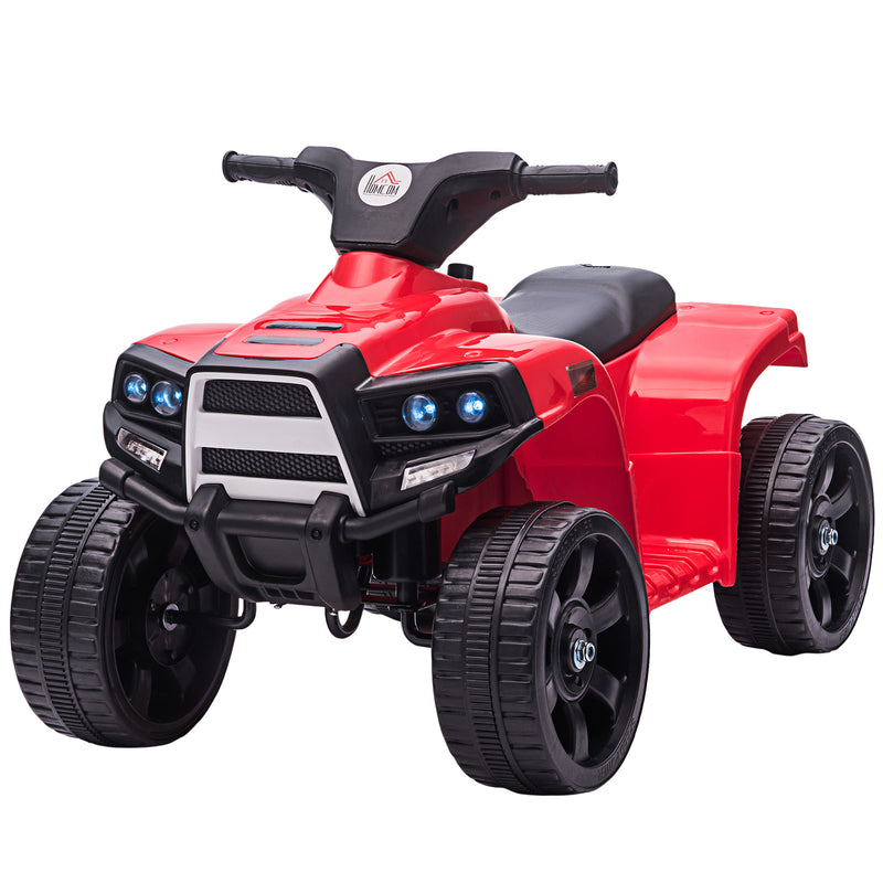 6 V Kids Ride on Cars Quad Bike Electric ATV Toy for Toddlers w/ Headlights Battery Powered for 18-36 months Black+Red